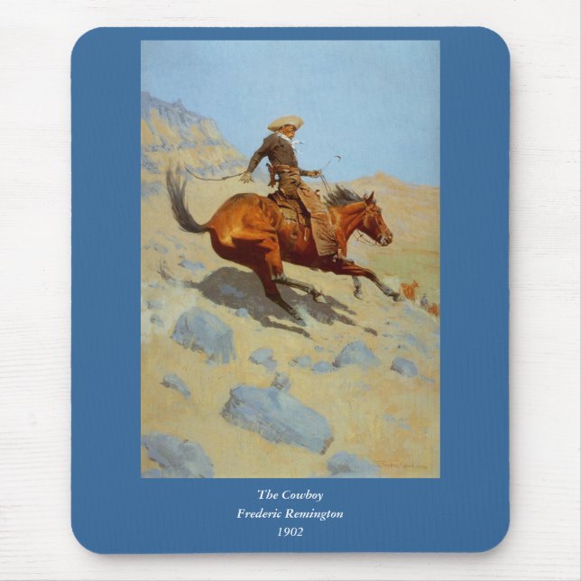 Mousepad O vaqueiro de Frederic Remington (1902) (Frente)