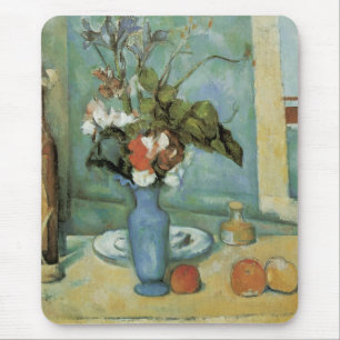 Mousepad O Vaso Azul (Flores e Frutas) por Paul Cezanne
