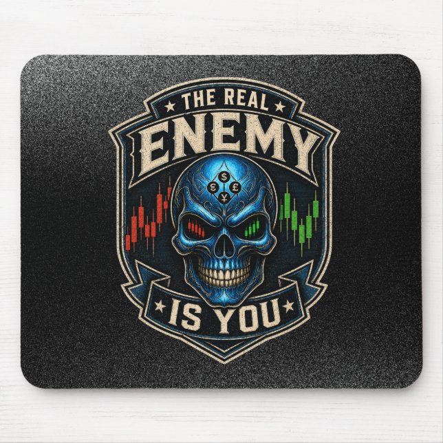 Mousepad O Verdadeiro Inimigo É Você Black Grunge (Frente)