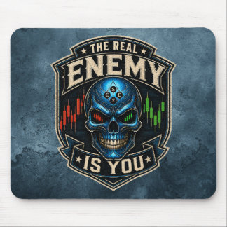 Mousepad O Verdadeiro Inimigo É Você Blue Grunge