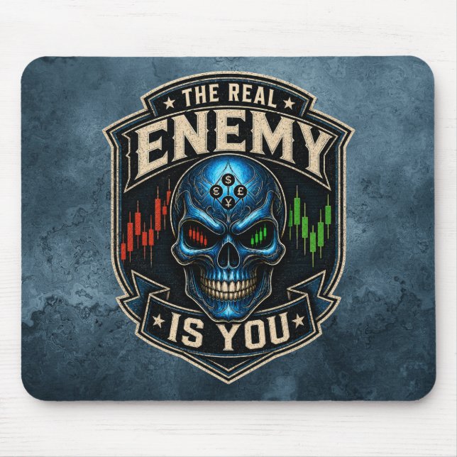 Mousepad O Verdadeiro Inimigo É Você Blue Grunge (Frente)