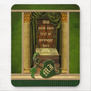 Mousepad O verde clássico bonito dos livros velhos da