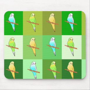 Mousepad O verde do Parakeet telhou o teste padrão