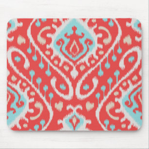 Mousepad O vermelho elegante chique e o ikat tribal de