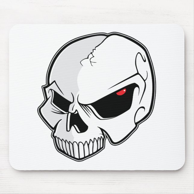Mousepad O vermelho mau do sangue Eyeballs o crânio (Frente)