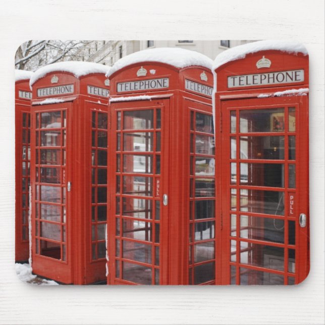 Mousepad O vermelho telefona perto de Big Ben (Frente)
