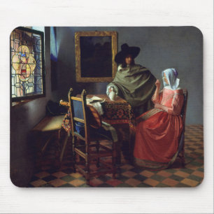 Mousepad O vidro de vinho, janeiro Vermeer