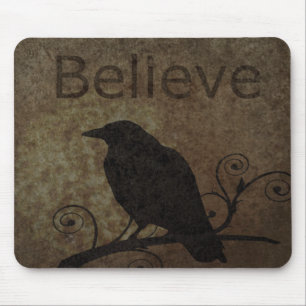 Mousepad O vintage acredita o corvo