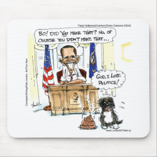 Mousepad Obama & Bo Desenhos Animados Satíricos Presentes C