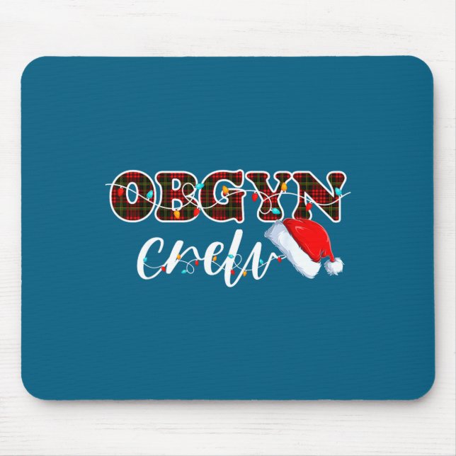 Mousepad Obgyn Crew Christmas Lights Santa Hat  (Frente)