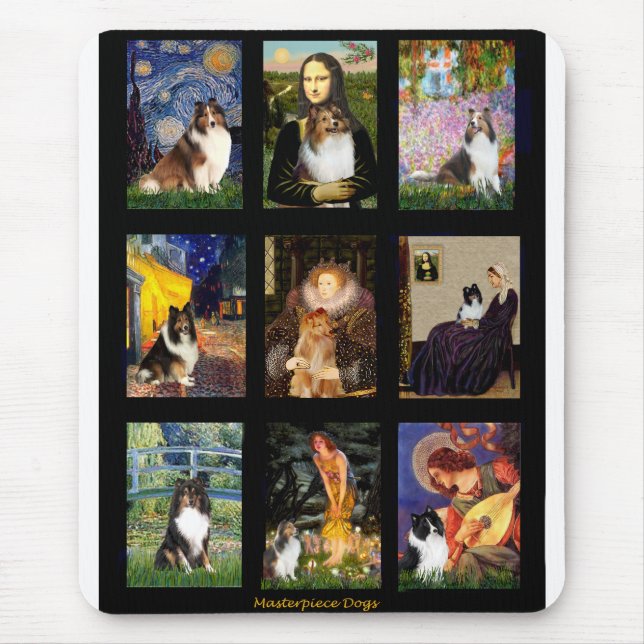 Mousepad Obra-Prima Composta de Shetland Sheepdog (Frente)