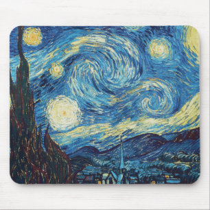 Mousepad Obra-Prima Vintage Azul Noite Estrelada de Van Gog