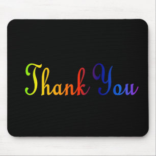 Mousepad Obrigado com as cores do arco-íris