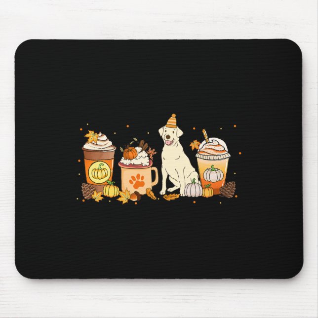 Mousepad Obrigado De Pumpkin De Café Do Retriever (Frente)