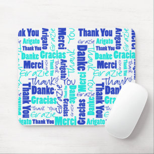 Mousepad Obrigado do azul e da turquesa você exprime a