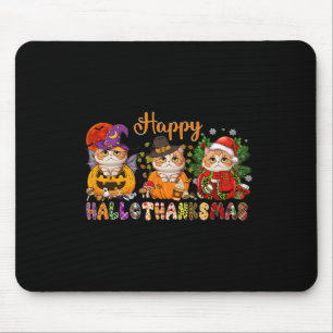 Mousepad Obrigado Feliz de Natal do Cat Halloween
