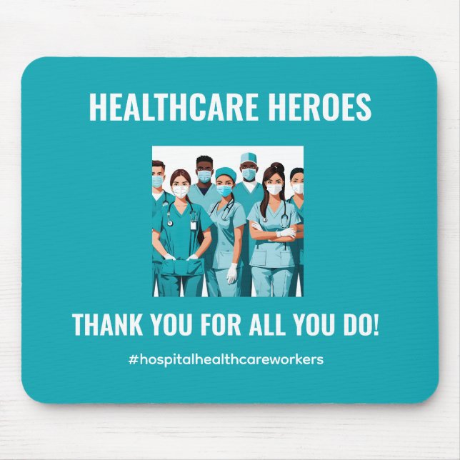 Mousepad Obrigado Heroes da Saúde Médico Enfermeiro (Frente)