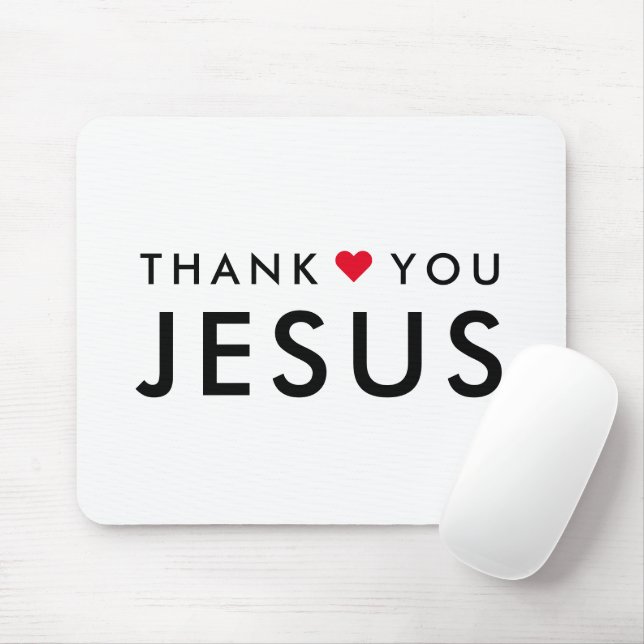 Mousepad Obrigado Jesus | Coração de fé cristã moderna (Com mouse)