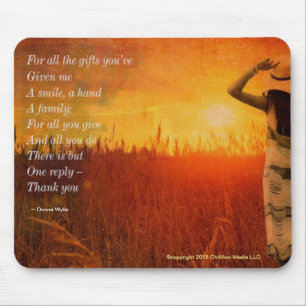 Mousepad Obrigado - Por Todos os Presentes que Você Me Deu
