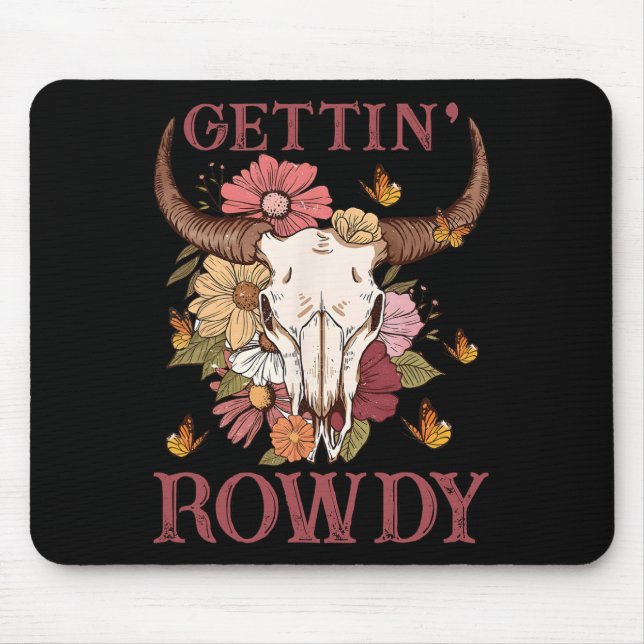 Mousepad Obtendo Rowdy Western Cowgirl Groovy Ba (Frente)