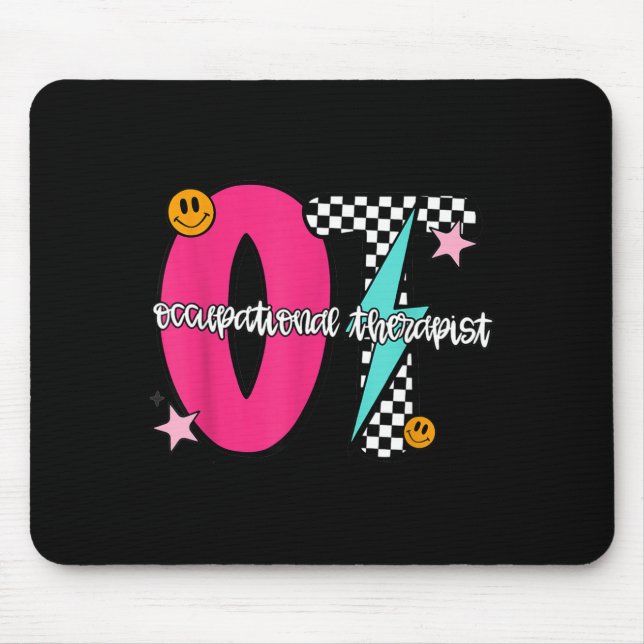 Mousepad Occupational Therast Retro Checkered Ot Graduation (Frente)