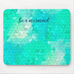 Mousepad Ocean Blue Mosiac Patterno Seja um Rato Sereia Gel
