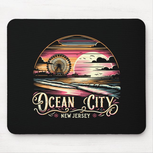 Mousepad Ocean City New Jersey Travel Summer Family Vacatio (Frente)