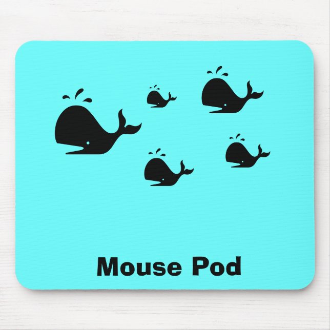 Mousepad Ocean Glow_black-on-blue Whale "Mouse Pod" (Frente)