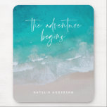 Mousepad Oceano a aventura começa a colorida moderna<br><div class="desc">Girly Ocean,  a aventura começa a subir e inspirar a design de tipografia e fotografia.</div>