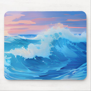 Mousepad Oceano Azul ao Pôr do Sol
