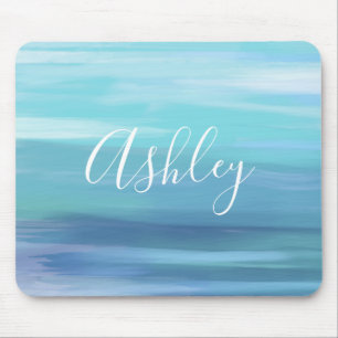 Mousepad Oceano de Cores Aquáticas Personalizadas Azuis