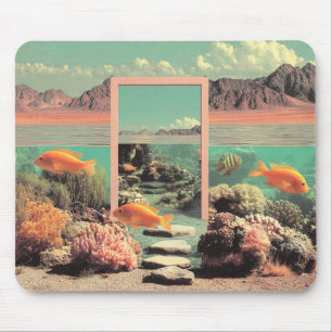 Mousepad Oceano Desértico Surreal com Porta