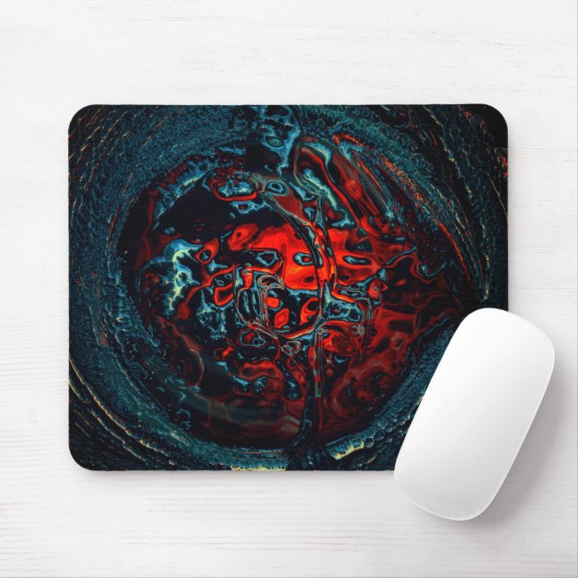 Mousepad Oceano Inferno - Brilho Vermelho (Com mouse)