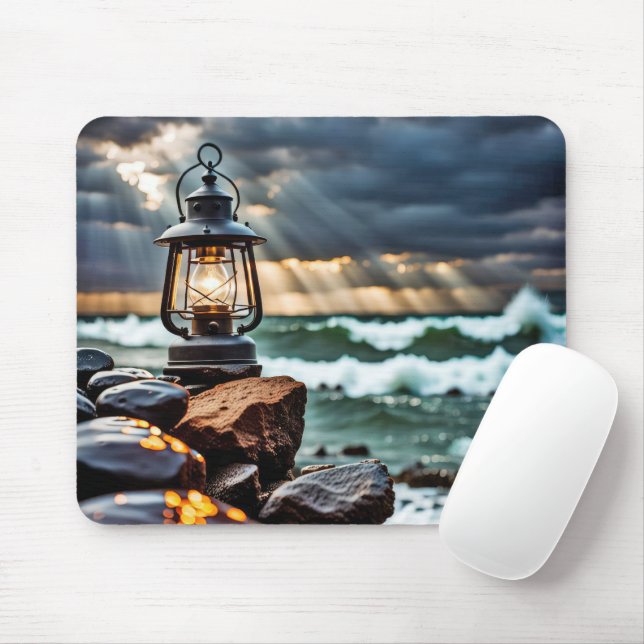 Mousepad Oceano Lanterna na Tempestade (Com mouse)