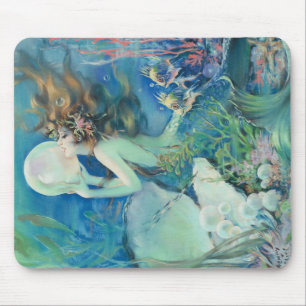 Mousepad Oceano náutico da pérola de w da sereia do vinta