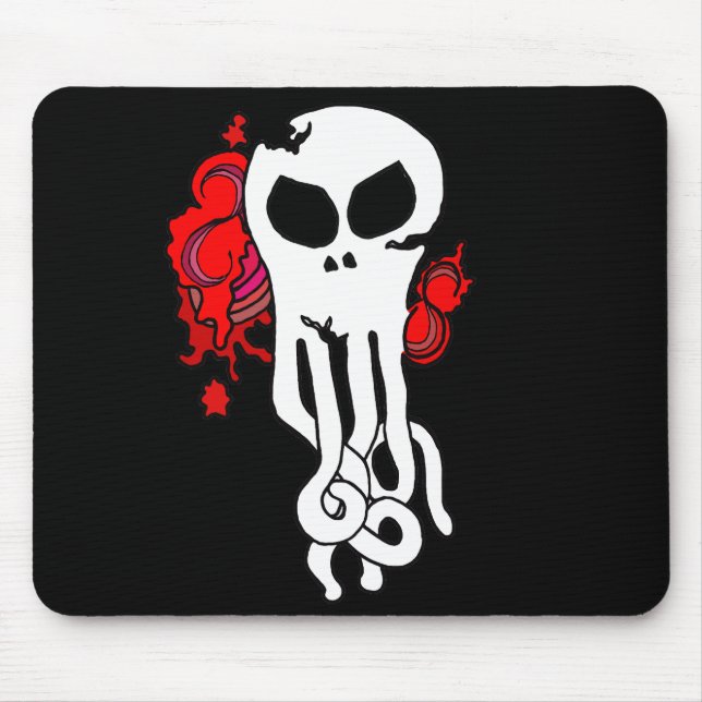 Mousepad Octo - crânio vermelho (Frente)