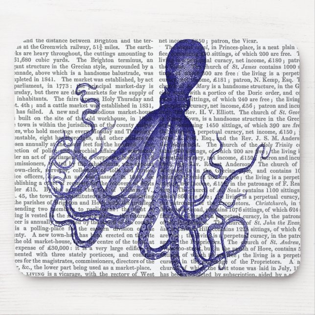 Mousepad Octopus Azul 5 (Frente)