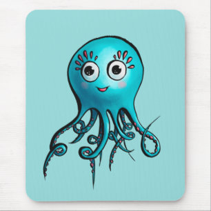 Mousepad Octopus Azul-Cinto - Cartoon Sea Animal