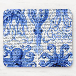 Mousepad Octopus e Azul Quadrado