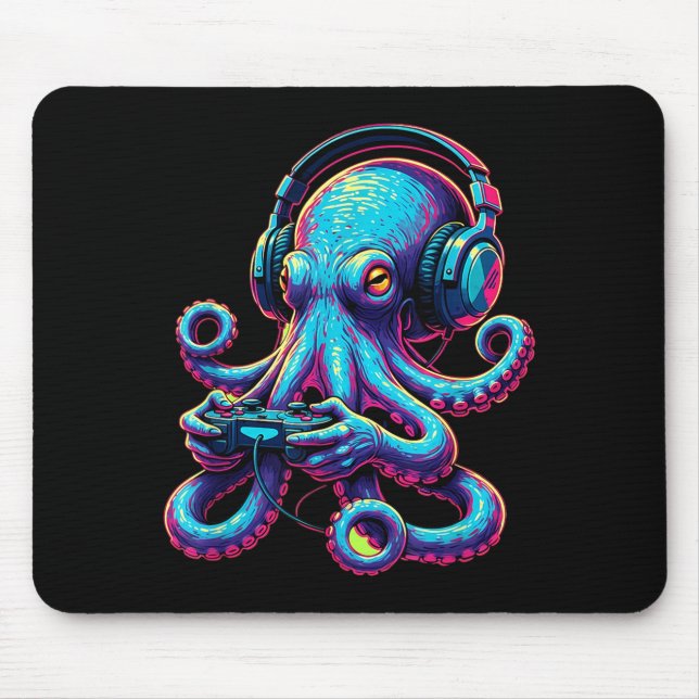 Mousepad Octopus Gaming Animal Video Games Funny Octopus  (Frente)