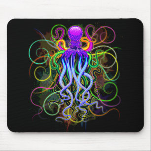 Mousepad Octopus Luminescência Psicodélica