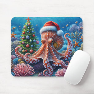 Mousepad Octopus Natal Com Papai Noel