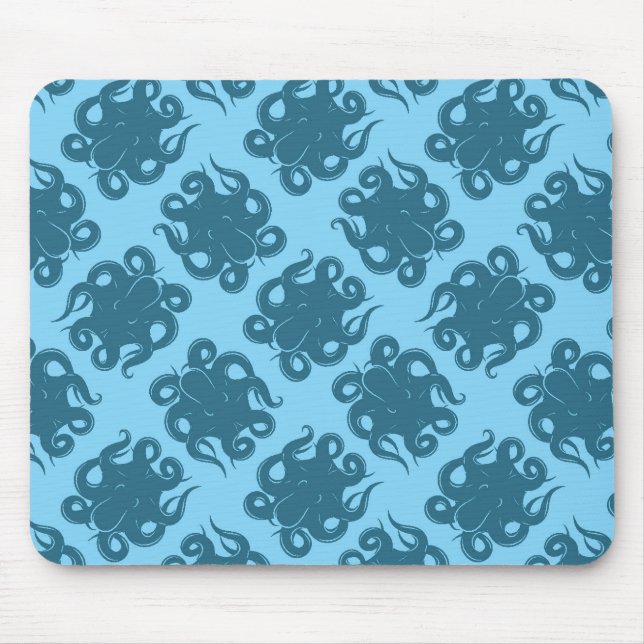 Mousepad Octopus no padrão azul (Frente)
