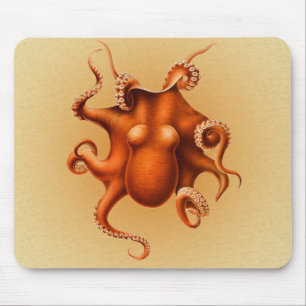 Mousepad Octopus Sea Monster Cephalapod Vintage