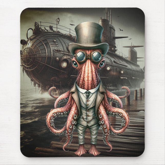 Mousepad Octopus Steampunk (Frente)