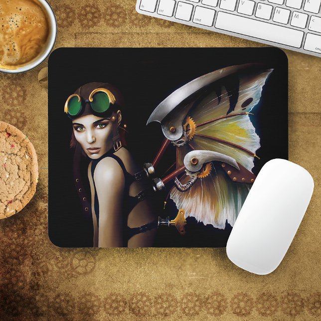 Mousepad Óculos Asas de Fada Mecânicas Steampunk (Criador carregado)