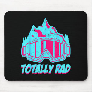 Mousepad Óculos de esqui retrô rad vintage 80s 90s esqui