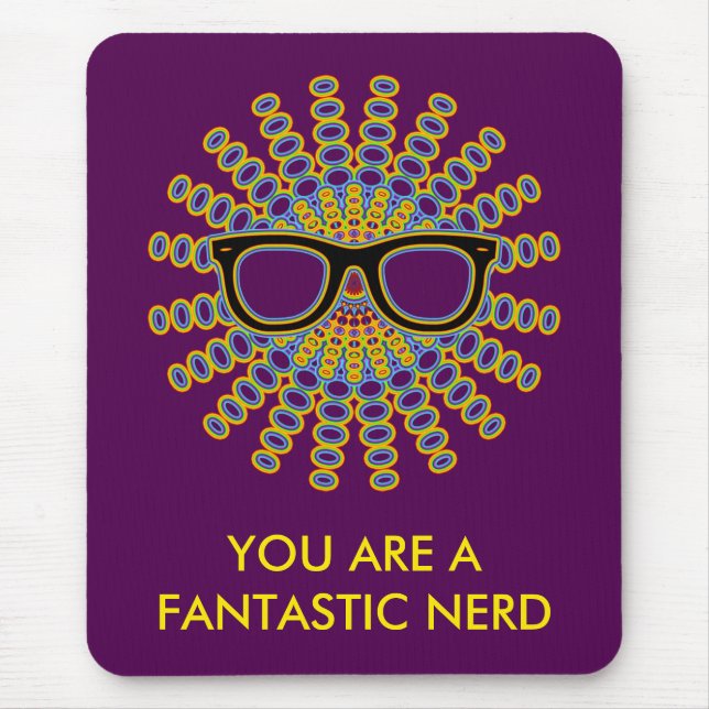 Mousepad Óculos de Nerd ensolarados + seu traseiro. & ideia (Frente)