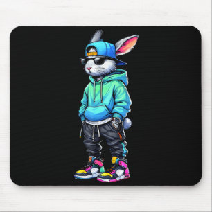 Mousepad Óculos de sol de coelho bunny legais dia de Páscoa