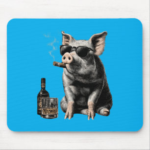 Mousepad Óculos de Sol de Porco Dia dos Pais Família